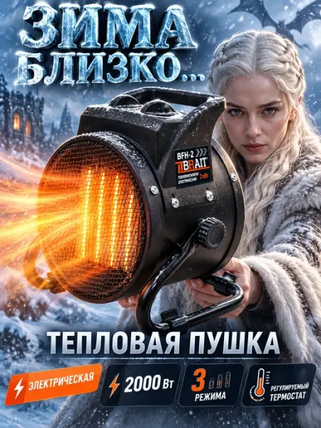 Тепловентилятор напольный BFH-2 Керамический обогреватель BRAIT