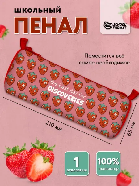 Пенал школьный для девочки тубус 1 отделение Schoolformat