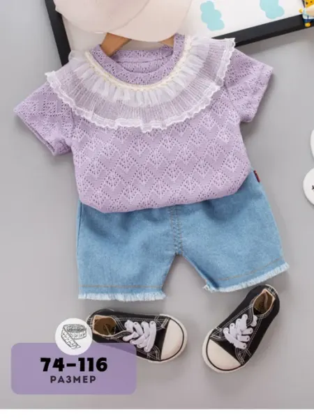 Летний костюм с джинсовыми шортами ADIKUDI KIDS