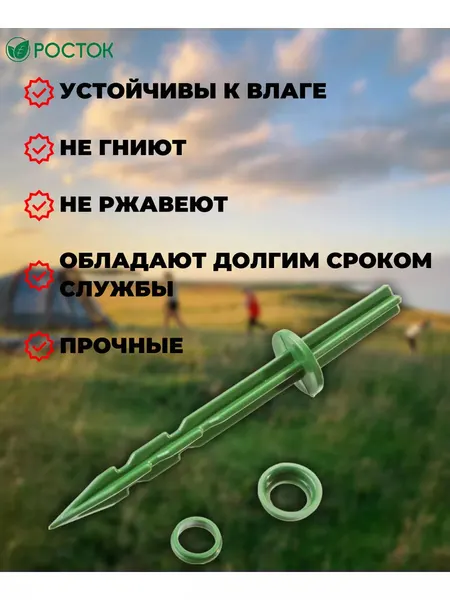 Колышки садовые зеленыйе GRINDA 200 мм, пластик, 10 шт (422319)