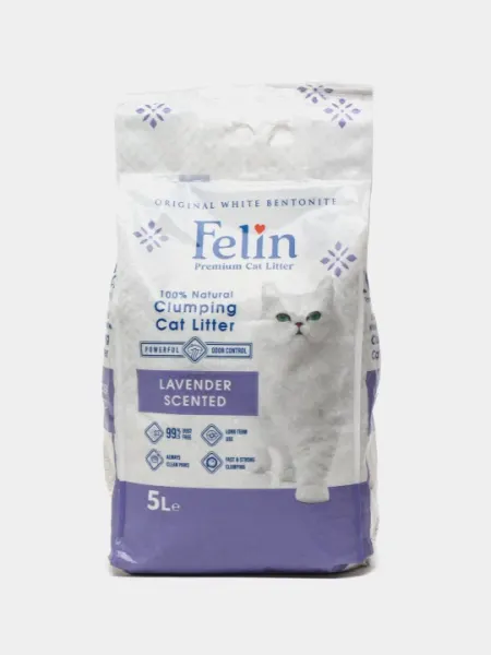 Наполнитель для кошек Felin, с запахом лаванды
