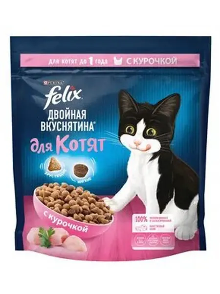 Felix сухой корм для котят с курицей 600гр