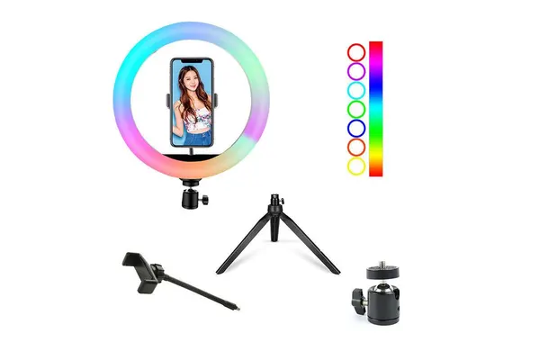 Кольцевая лампа 26см RGB (настольный штатив в комплекте)
