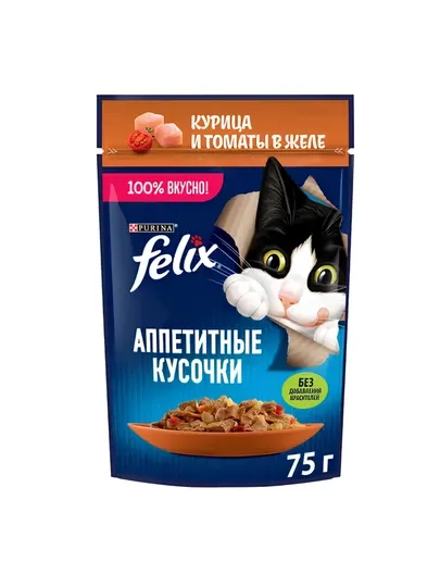 FELIX Влажный корм для кошек с ягнёнком и курицей в желе 5 шт