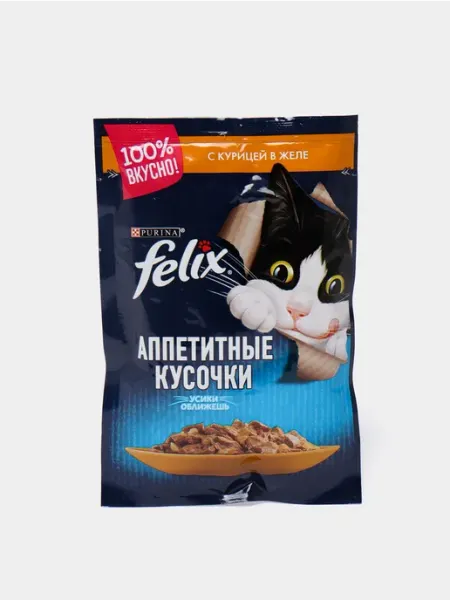 FELIX Влажный корм для кошек для котят с курицей 5 шт