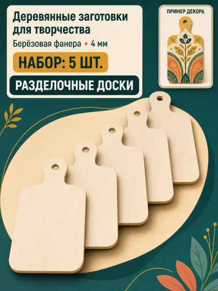 Доска разделочная деревянная для росписи и выжигания ComfyDecor