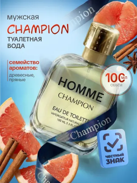 Туалетная вода мужская древесная Homme Champion 100 мл Delta PARFUM