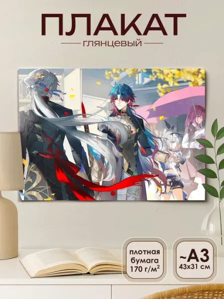 Постер А3 с принтом Хонкай Стар Рейл Animeski