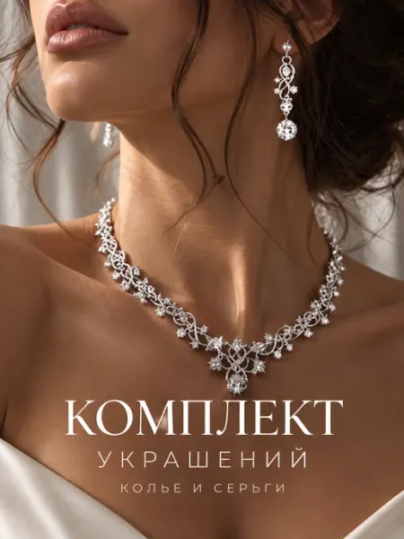 Комплект украшений бижутерия вечерний колье и серьги LussoVita