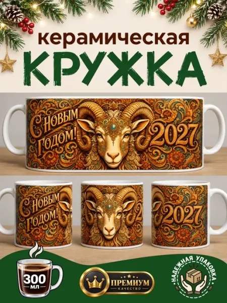 Кружка подарочная! Новый 20027 год! ПК ФРЕГАТ