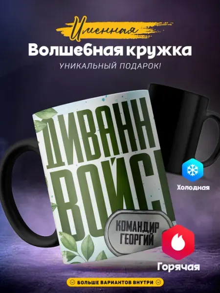 Мужская кружка хамелеон Георгий диванные войска SIMPLE GIFT