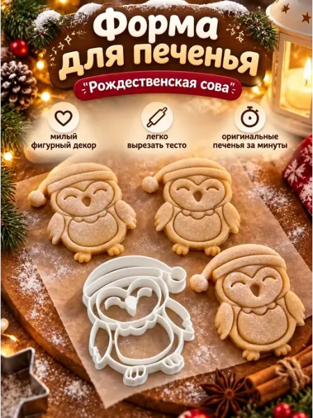 Рождественская сова форма для печенья