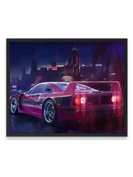 Постер, плакат 40х50, Спорткар car in storm О! Мой Постер