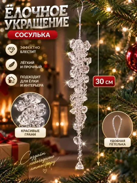 Сосулька на елку елочное украшение