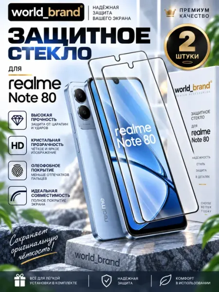 Стекло на Realme Note 80 World_Brand