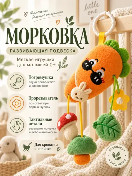 Игрушка-подвеска погремушка в коляску 0+