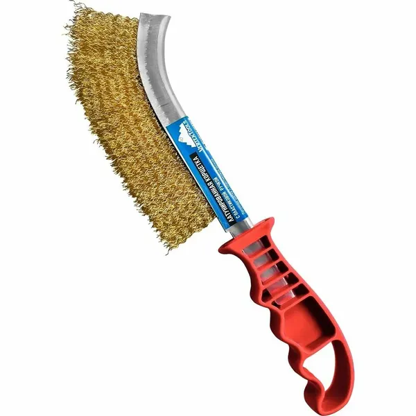 Щетка по металлу vertextools 1212-01 Длина 230 мм Материал рукояти пластик Материал щетины латунированная сталь