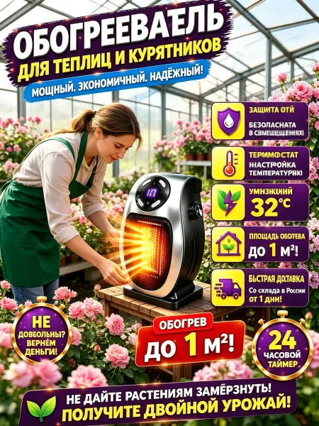Обогреватель для растений с защитной сеткой от контакта