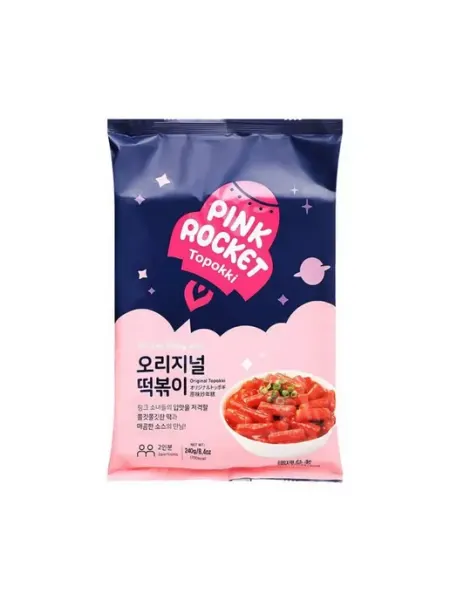 Рисовые палочки Токпокки с оригинальным соусом, пауч 240 г Pink Rocket
