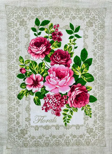 Кухонное полотенце Вафельное с петелькой для подвешивания 50*63 см "Florals" в подарок на День Рождения, на 8 марта из 100% хлопка