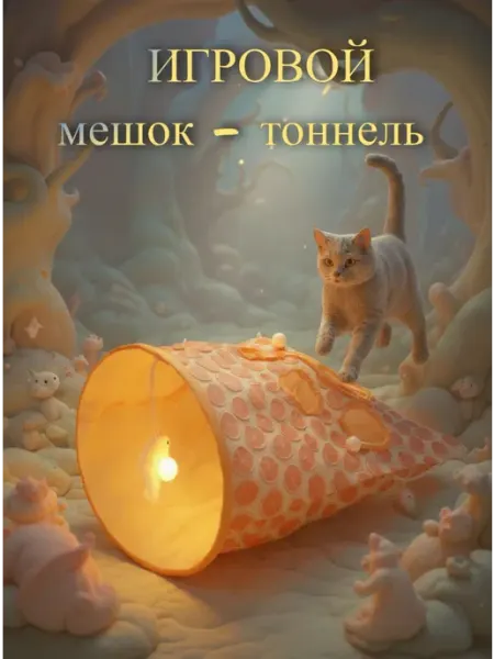 Игровой мешок тоннель для кошек