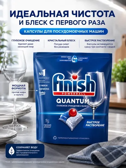 Таблетки для посудомоечных машин Finish Power
