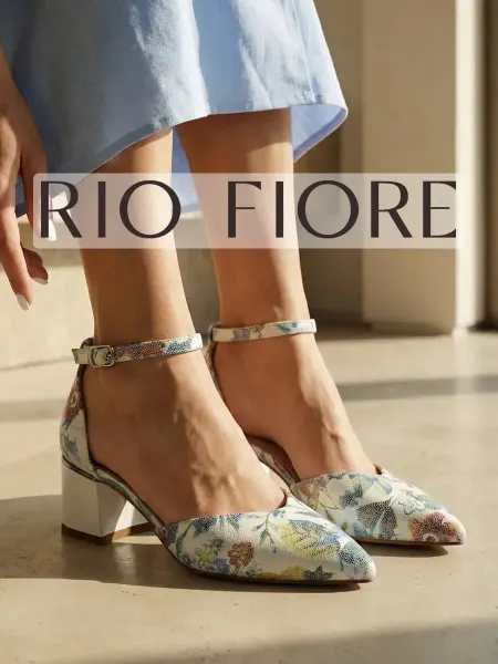 Rio Fiore Туфли летние на низком каблуке с острым носом с ремешком