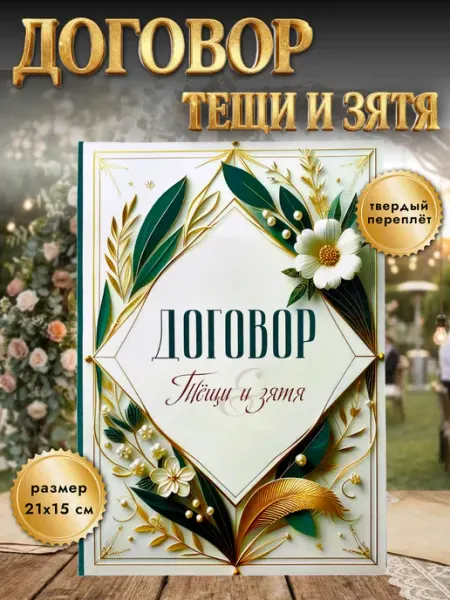 Диплом открытка свадебный Договор Тёщи и Зятя