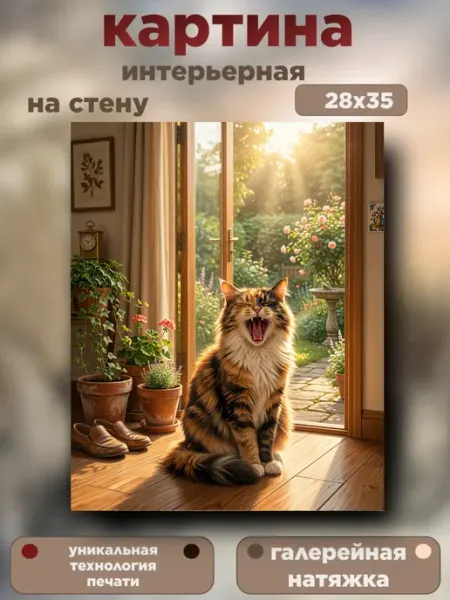 Солнечная зевота интерьерная картина 28×35 см Интерьерный штрих