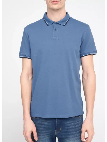 FUNDAY Поло фиолетовое Slim Fit хлопковое