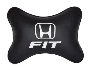 Подушка на подголовник автомобильная черная экокожа HONDA Fit