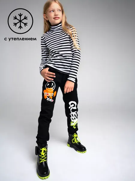 PlayToday Джинсы jogger fit на флисе