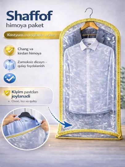 Прозрачный чехол для защиты от пыли для костюмов и платьев