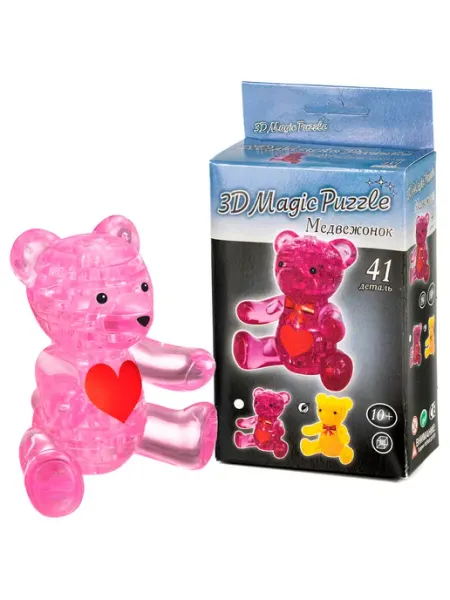 3D-Пазл "Медвежонок" Розовый Crystal Puzzle Yuxin