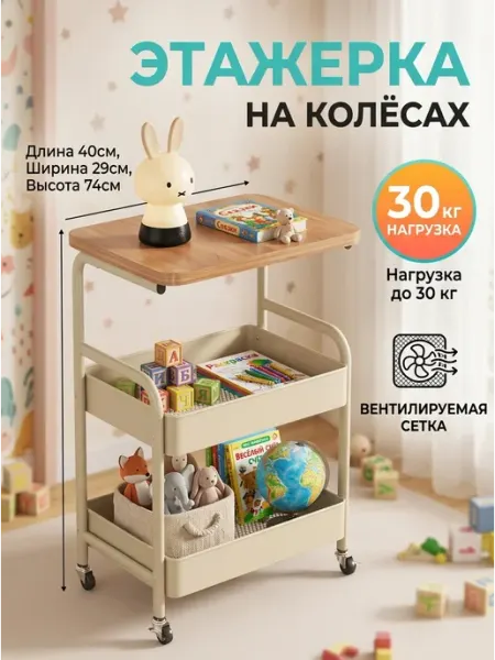 Этажерка на колесиках для порядка в доме на балкон Homemart