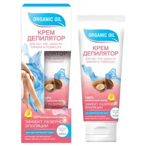 Fito косметик Organic Oil Крем для депиляции для ног, рук и для области бикини и подмышек для чувствительной кожи 100мл