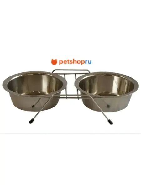 Две миски для кошек и собак на подставке, 21 см Papillon