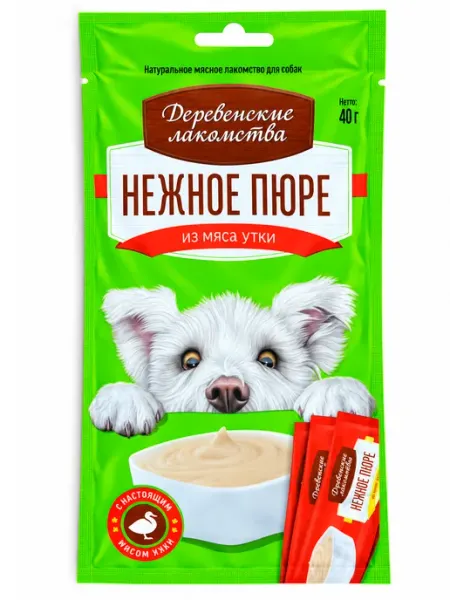 Лакомства для собак нежное пюре из мяса утки 2 шт