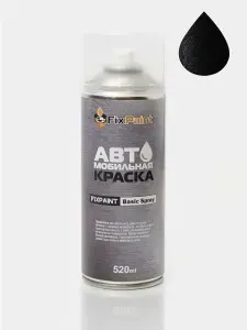Краска RAVON, код GB0, MOSAIC BLACK, автомобильная эмаль FixPaint Spray в аэрозольном баллончике 520 мл