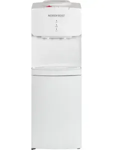 Напольный кулер для воды NORDFROST FK-53W с компрессорным охлаждением и нагревом, с шкафчиком, белый, для дома и офиса. Товар уцененный