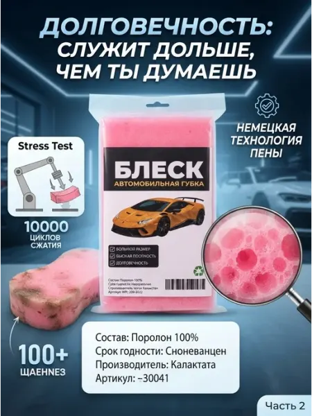 Инвентарь для автомобиля губка для чистки транспорта