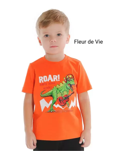 Fleur de Vie Футболка черная с печатью и надписями детская