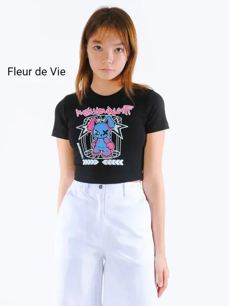 Fleur de Vie Футболка детская укороченная с печатью