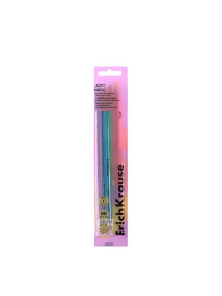Набор из 4 чернографитных карандашей пластиковых JOY Pastel ErichKrause