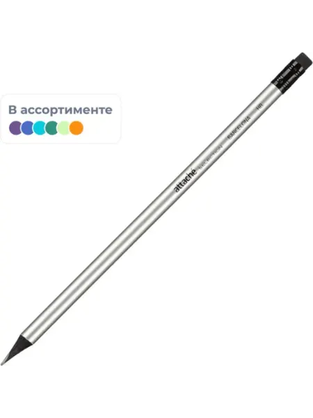 Карандаш чернографитный HB с ластиком Attache Selection