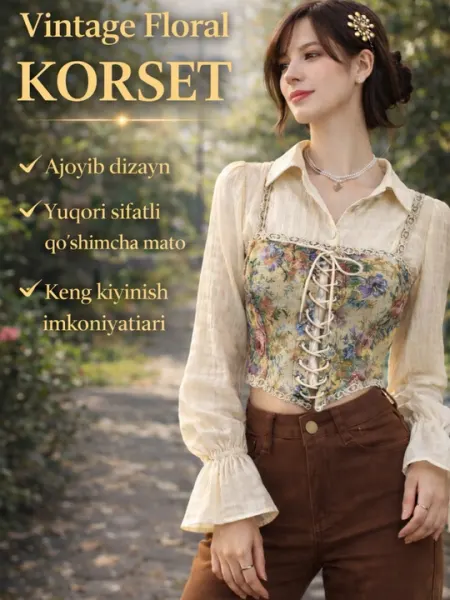 Женский корсет Vintage Floral – элегантная модель в ретро стиле