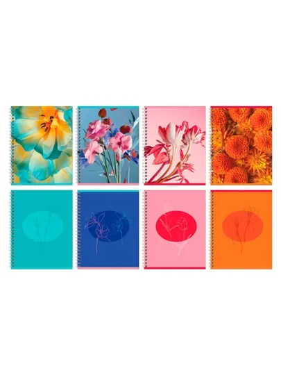 Тетрадь Ассорти 80л., 4 шт., А5, клетка на гребне BG "Perfect flower", Т5гр80_2_11946