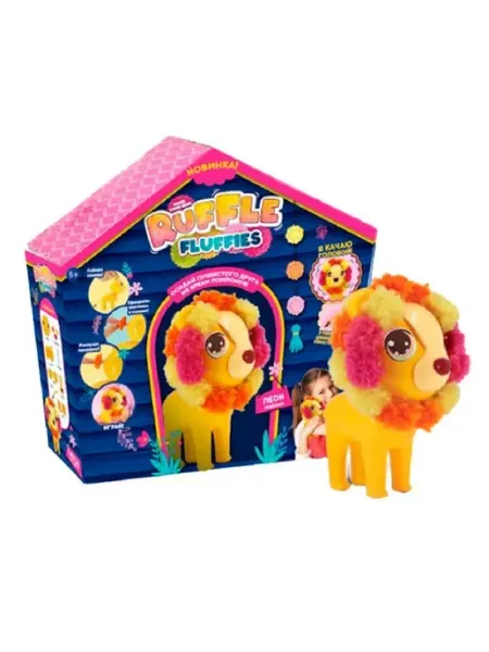 Ruffle Fluffies Набор для создания игрушки из помпонов "Львёнок Леон"