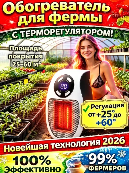 FlyMan Электро ИК обогреватель для теплицы защита от мороза