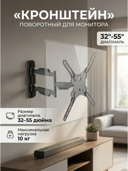 Надежный кронштейн для телевизора поворотный 10 кг DELL